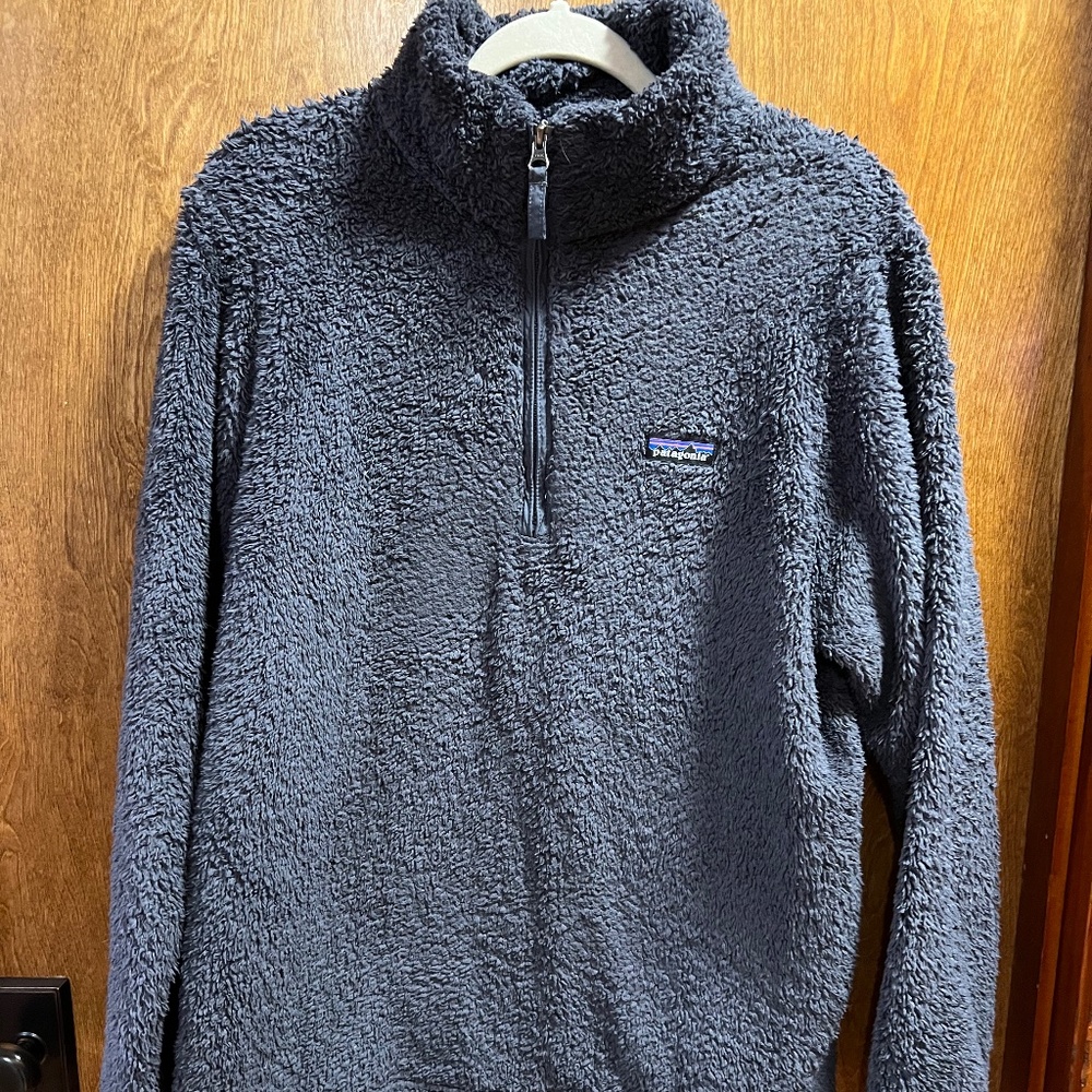 Patagonia Los Gatos 1/4 Zip Smolder Blue Sherpa XL